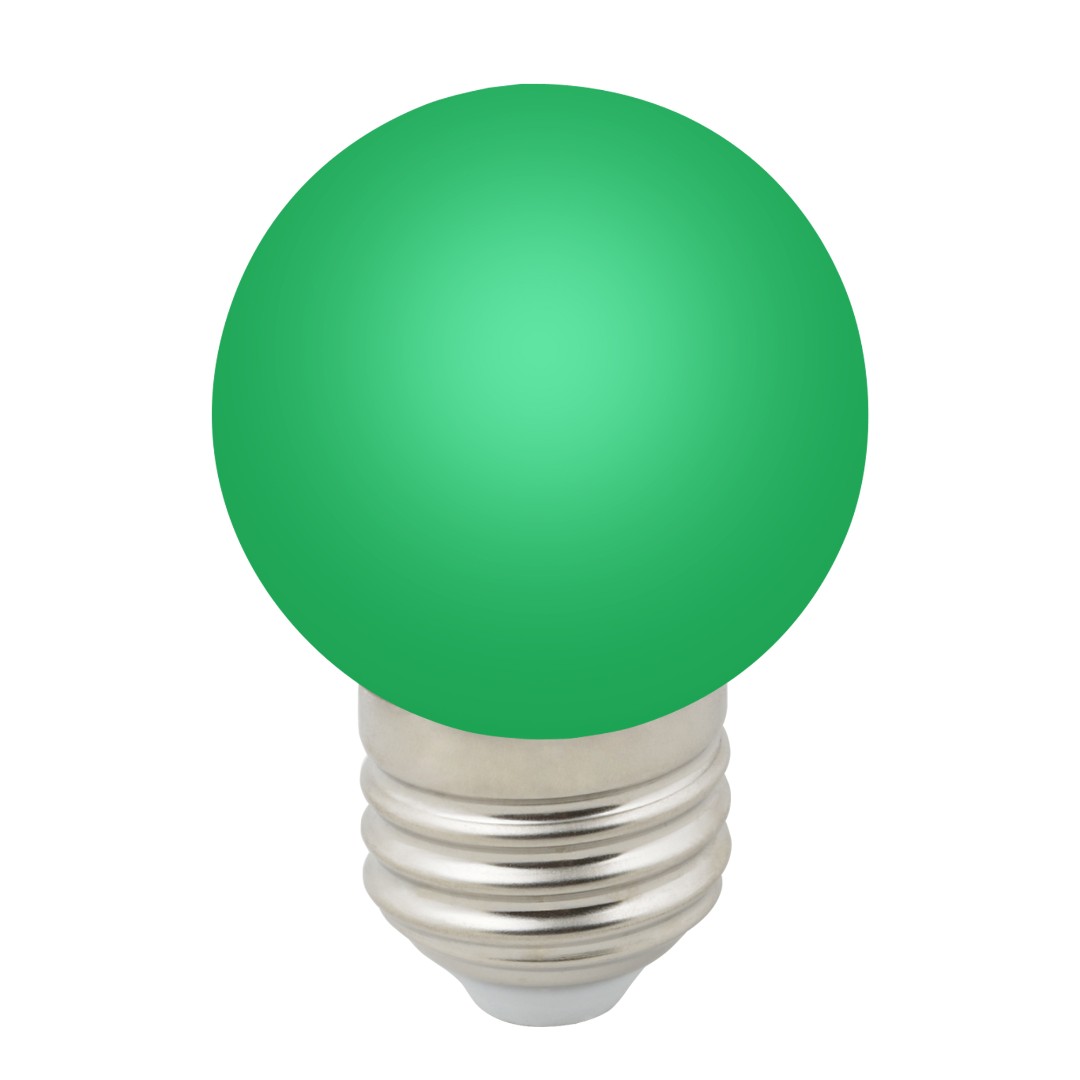 LED-G45-1W/GREEN/E27/FR/С Лампа декоративная светодиодная. Форма шар